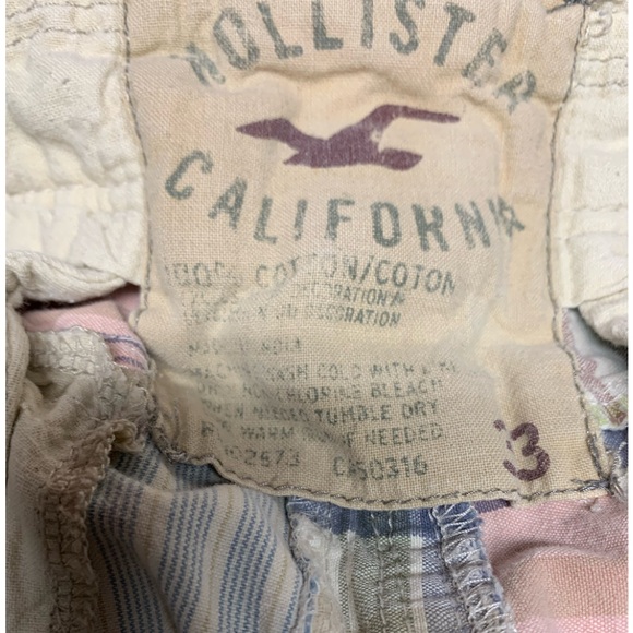 Vintage Hollister Hawaiian Pastel Madras Cargo Shorts Size 33 - Picture 2 of 9